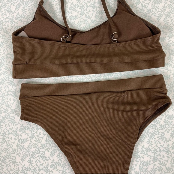 Matte Collection Brown Chocolate Ribbed Bikini Set. love it but didn’t fit - Picture 7 of 10